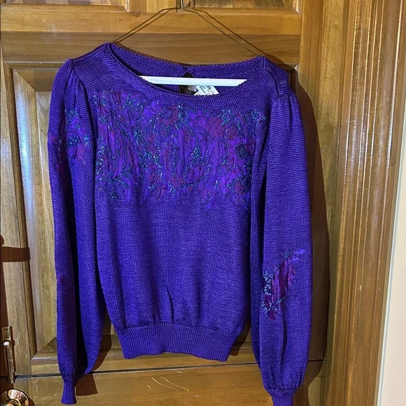 Vibrant Purple Women's Crew Neck Sweater - Picture 1 of 4